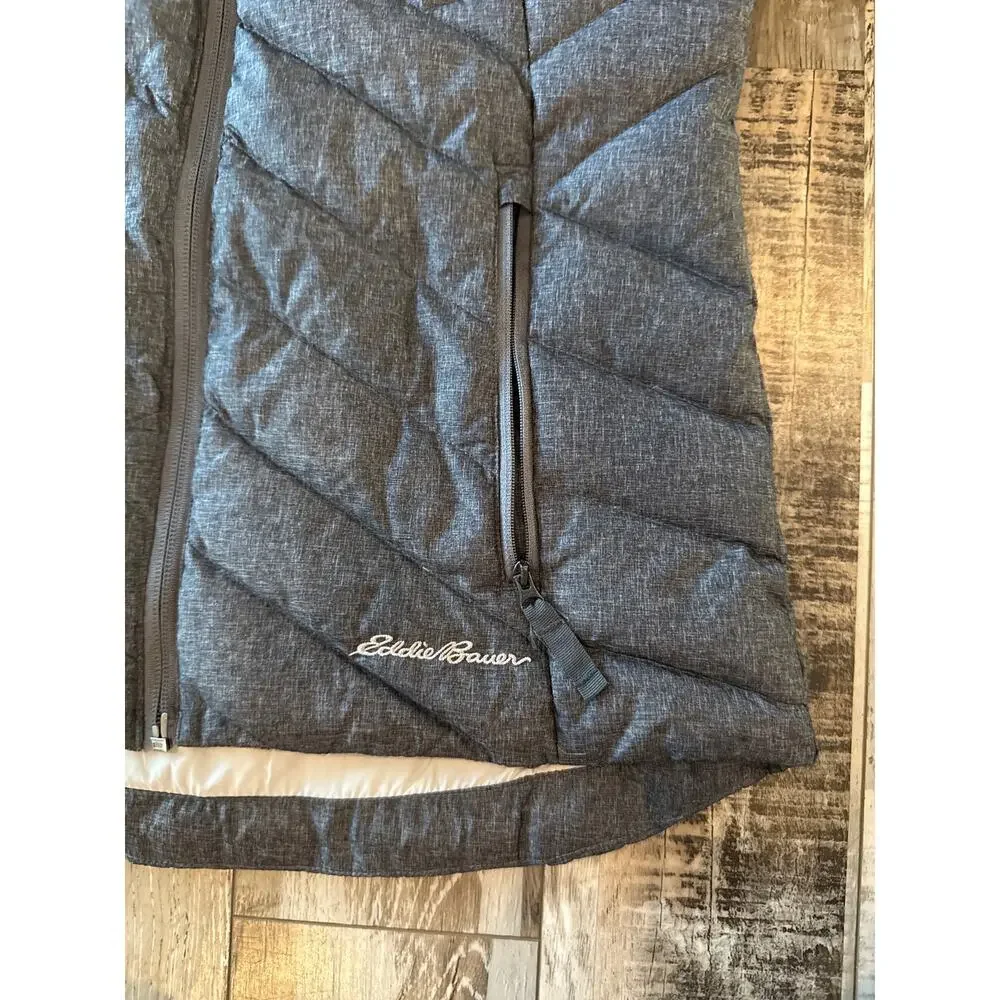 Eddie Bauer Womens Down Quilted Puffer Zip Vest Detachable‎ Faux Fur Hood Sz XS